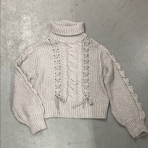 Free people Cozy Gray Cable Knit Sweater
